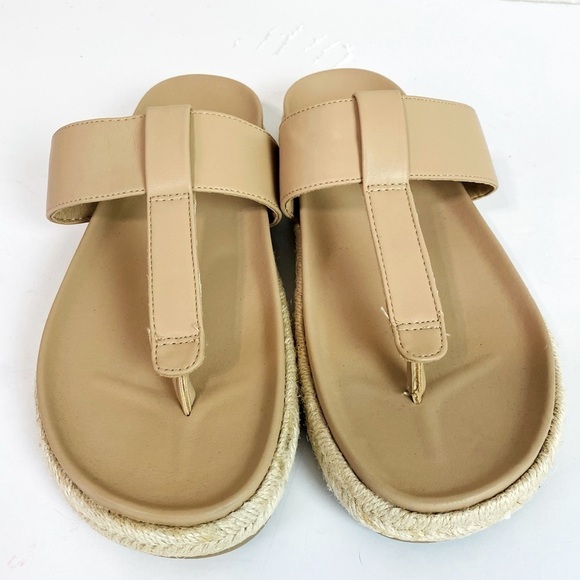 Joie Shoes - Joie Tan Nacho Espadrille Faux Leather Sandals Size 9.5